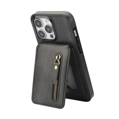 For iPhone 11 Pro Zipper Wallet Split MagSafe Leather Back Phone Case(Black) - iPhone 11 Pro Cases by buy2fix | Online Shopping UK | buy2fix