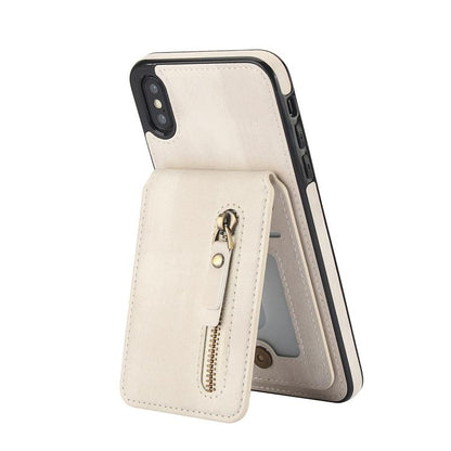 For iPhone XS Max Zipper Wallet Split MagSafe Leather Back Phone Case(White) - More iPhone Cases by buy2fix | Online Shopping UK | buy2fix