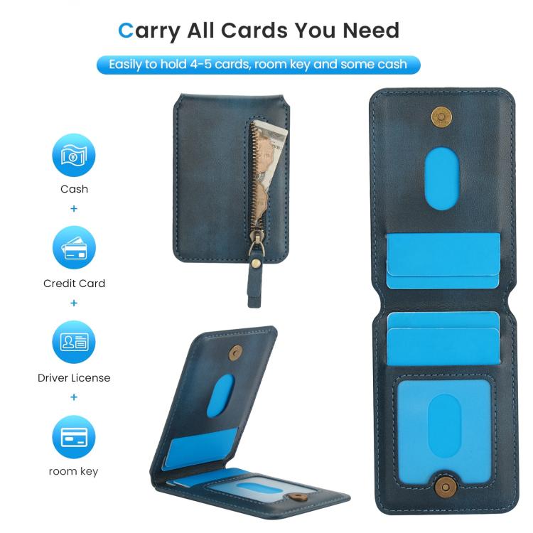For iPhone XS Max Zipper Wallet Split MagSafe Leather Back Phone Case(Blue) - More iPhone Cases by buy2fix | Online Shopping UK | buy2fix