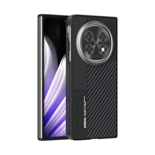 For OPPO Find N5 ABEEL 6D Micro Relief MagSafe Magnetic Phone Case(Carbon Fiber Black)
