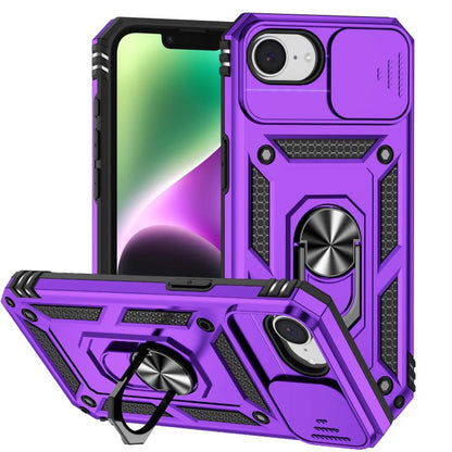 For iPhone 16e Sliding Camshield Holder Phone Case(Purple) - iPhone 16e Cases by buy2fix | Online Shopping UK | buy2fix