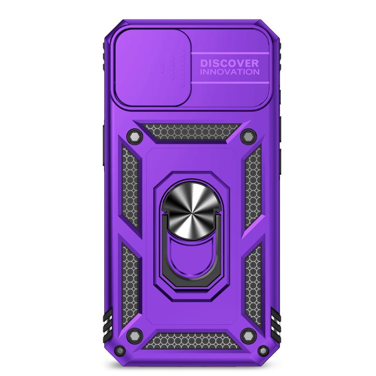 For iPhone 16e Sliding Camshield Holder Phone Case(Purple) - iPhone 16e Cases by buy2fix | Online Shopping UK | buy2fix