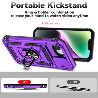 For iPhone 16e Sliding Camshield Holder Phone Case(Purple) - iPhone 16e Cases by buy2fix | Online Shopping UK | buy2fix