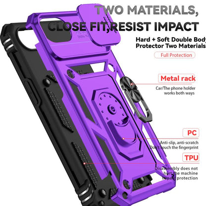 For iPhone 16e Sliding Camshield Holder Phone Case(Purple) - iPhone 16e Cases by buy2fix | Online Shopping UK | buy2fix