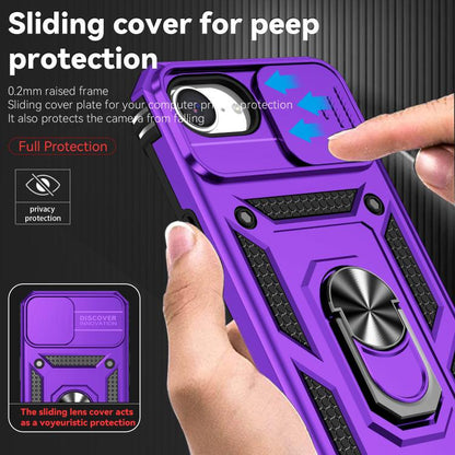 For iPhone 16e Sliding Camshield Holder Phone Case(Purple) - iPhone 16e Cases by buy2fix | Online Shopping UK | buy2fix