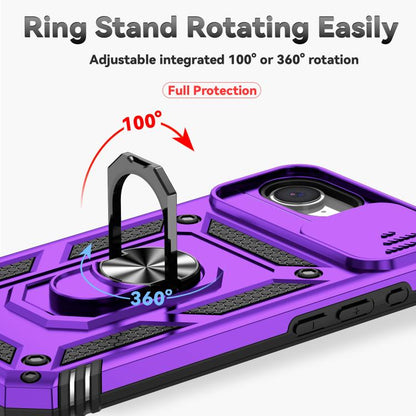 For iPhone 16e Sliding Camshield Holder Phone Case(Purple) - iPhone 16e Cases by buy2fix | Online Shopping UK | buy2fix