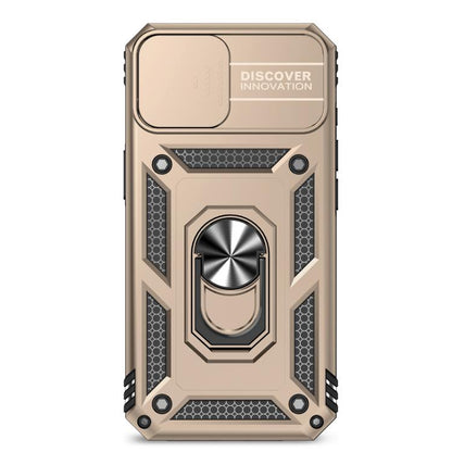 For iPhone 16e Sliding Camshield Holder Phone Case(Gold) - iPhone 16e Cases by buy2fix | Online Shopping UK | buy2fix