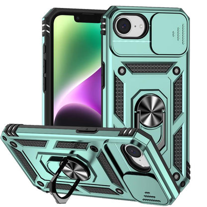 For iPhone 16e Sliding Camshield Holder Phone Case(Dark Green) - iPhone 16e Cases by buy2fix | Online Shopping UK | buy2fix