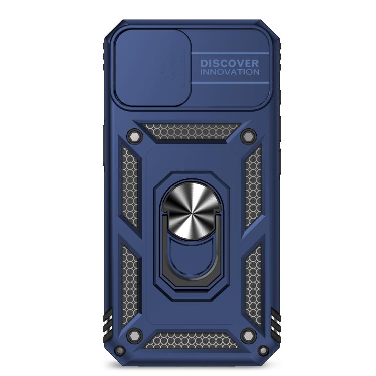 For iPhone 16e Sliding Camshield Holder Phone Case(Blue) - iPhone 16e Cases by buy2fix | Online Shopping UK | buy2fix