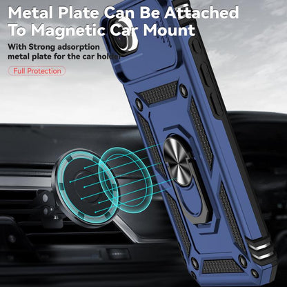 For iPhone 16e Sliding Camshield Holder Phone Case(Blue) - iPhone 16e Cases by buy2fix | Online Shopping UK | buy2fix
