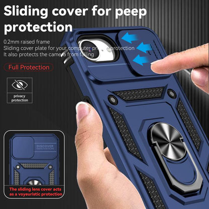 For iPhone 16e Sliding Camshield Holder Phone Case(Blue) - iPhone 16e Cases by buy2fix | Online Shopping UK | buy2fix