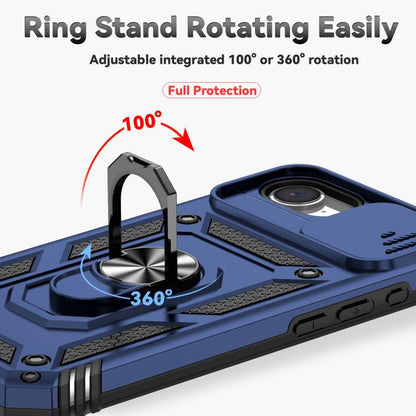 For iPhone 16e Sliding Camshield Holder Phone Case(Blue) - iPhone 16e Cases by buy2fix | Online Shopping UK | buy2fix