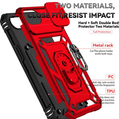For iPhone 16e Sliding Camshield Holder Phone Case(Red) - iPhone 16e Cases by buy2fix | Online Shopping UK | buy2fix