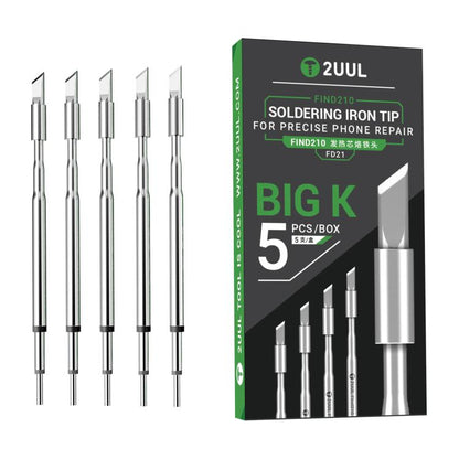 2uul 5 in 1 FD21 Big-K Soldering Iron Tips for Most C210 Soldering Station - Soldering Iron Tip by 2UUL | Online Shopping UK | buy2fix