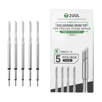 2uul 5 in 1 Soldering Iron Tips for Most C210 Soldering Station, Model:FD22 K - Soldering Iron Tip by 2UUL | Online Shopping UK | buy2fix