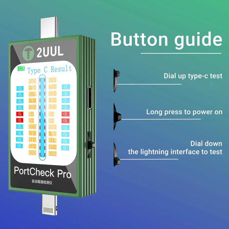 2uul PW31 PortCheck Pro 5V / 2A Type-C / Lighting Interface Automatic Tail Plug Detector - Test Tools by 2UUL | Online Shopping UK | buy2fix