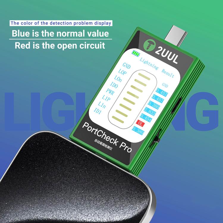 2uul PW31 PortCheck Pro 5V / 2A Type-C / Lighting Interface Automatic Tail Plug Detector - Test Tools by 2UUL | Online Shopping UK | buy2fix