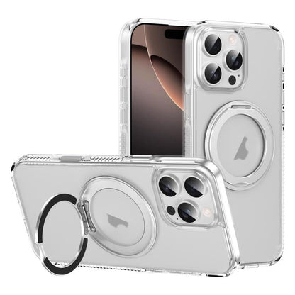 For iPhone 16 Pro Max Translucent Frosted MagSafe Holder Phone Case with AI Button(Transparent) - iPhone 16 Pro Max Cases by buy2fix | Online Shopping UK | buy2fix