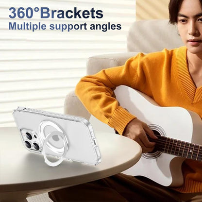 For iPhone 16 Pro Max Translucent Frosted MagSafe Holder Phone Case with AI Button(Transparent) - iPhone 16 Pro Max Cases by buy2fix | Online Shopping UK | buy2fix