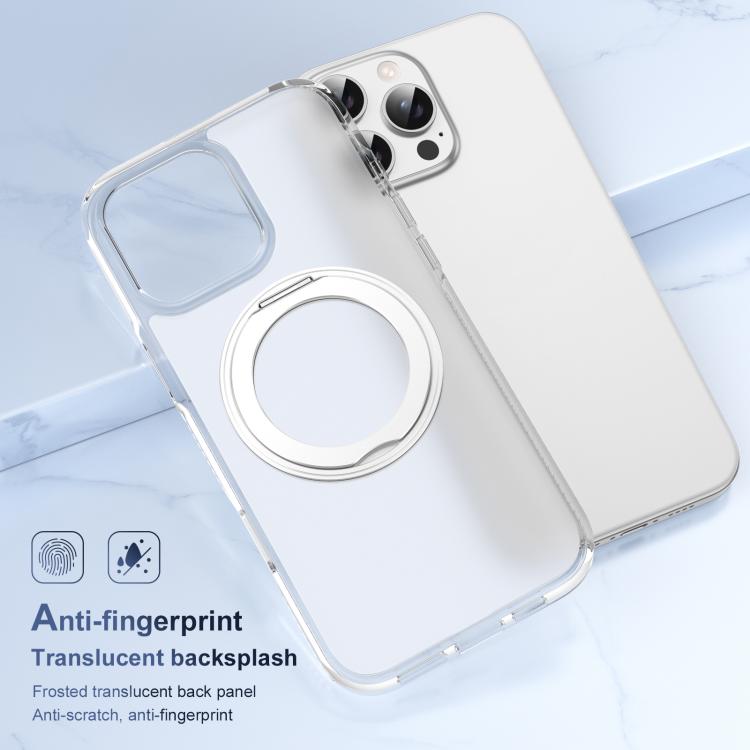 For iPhone 16 Pro Max Translucent Frosted MagSafe Holder Phone Case with AI Button(Transparent) - iPhone 16 Pro Max Cases by buy2fix | Online Shopping UK | buy2fix