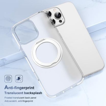 For iPhone 16 Pro Max Translucent Frosted MagSafe Holder Phone Case with AI Button(Transparent) - iPhone 16 Pro Max Cases by buy2fix | Online Shopping UK | buy2fix