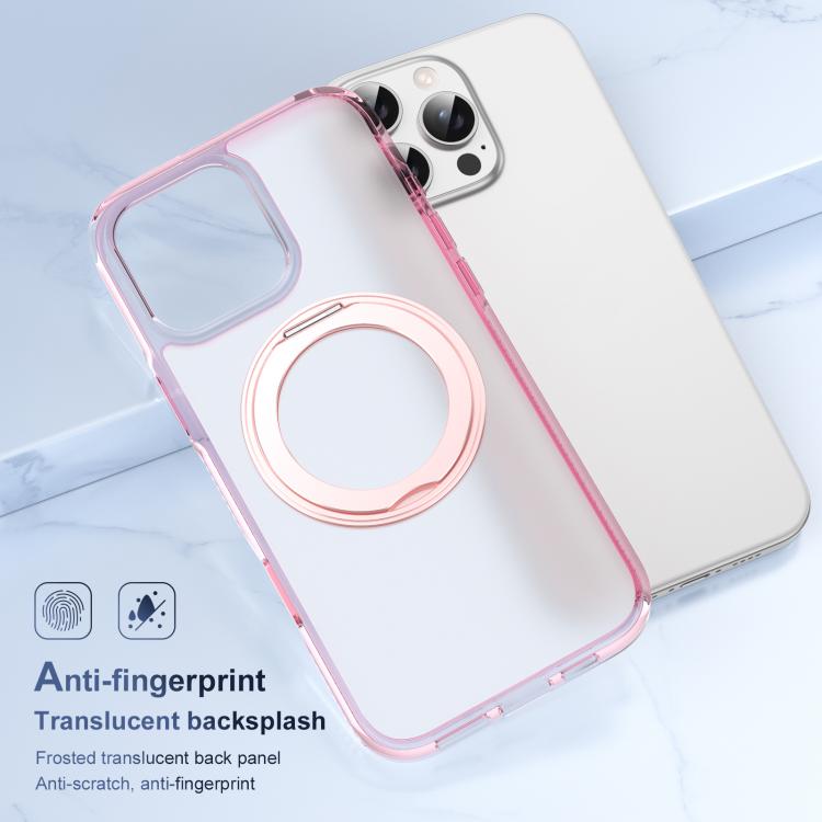 For iPhone 16 Pro Max Translucent Frosted MagSafe Holder Phone Case with AI Button(Pink) - iPhone 16 Pro Max Cases by buy2fix | Online Shopping UK | buy2fix