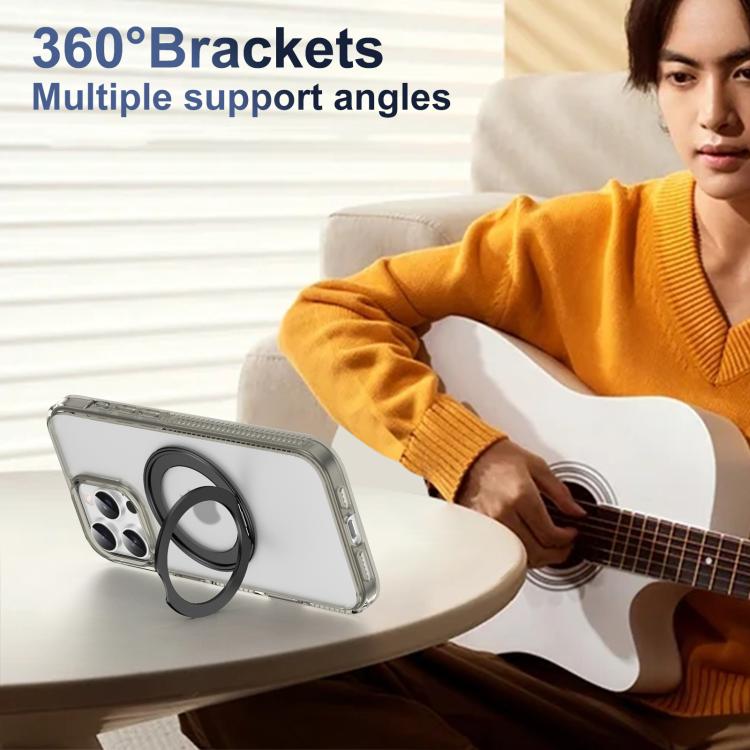 For iPhone 16 Pro Max Translucent Frosted MagSafe Holder Phone Case with AI Button(Grey) - iPhone 16 Pro Max Cases by buy2fix | Online Shopping UK | buy2fix