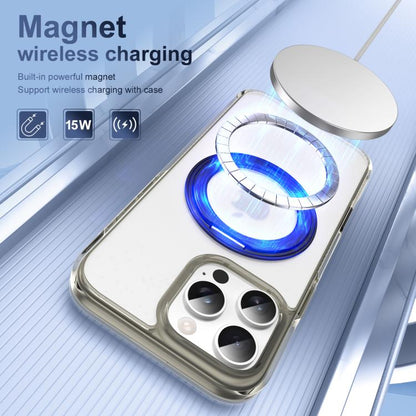 For iPhone 16 Pro Max Translucent Frosted MagSafe Holder Phone Case with AI Button(Grey) - iPhone 16 Pro Max Cases by buy2fix | Online Shopping UK | buy2fix