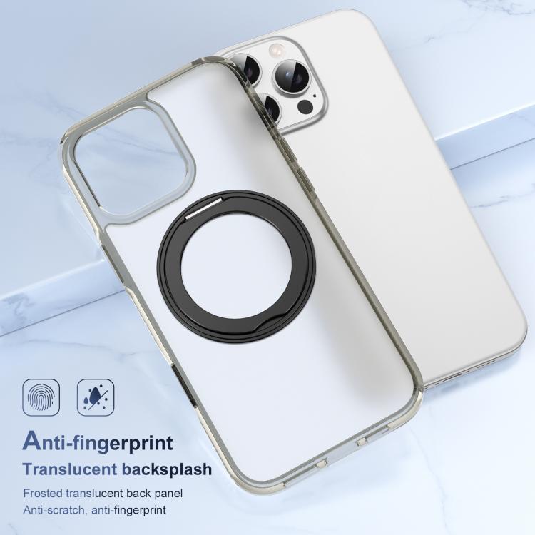For iPhone 16 Pro Max Translucent Frosted MagSafe Holder Phone Case with AI Button(Grey) - iPhone 16 Pro Max Cases by buy2fix | Online Shopping UK | buy2fix