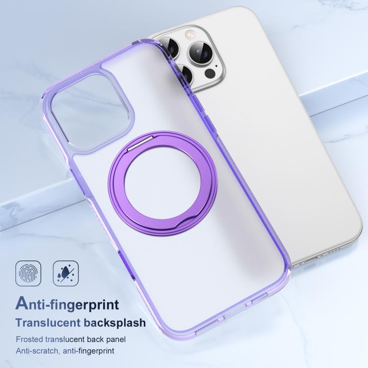 For iPhone 16 Pro Max Translucent Frosted MagSafe Holder Phone Case with AI Button(Purple) - iPhone 16 Pro Max Cases by buy2fix | Online Shopping UK | buy2fix