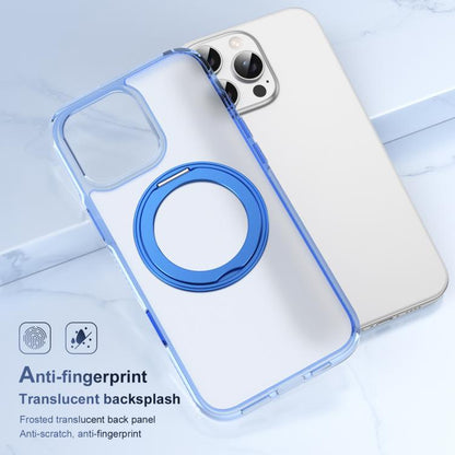 For iPhone 16 Pro Translucent Frosted MagSafe Holder Phone Case with AI Button(Blue) - iPhone 16 Pro Cases by buy2fix | Online Shopping UK | buy2fix