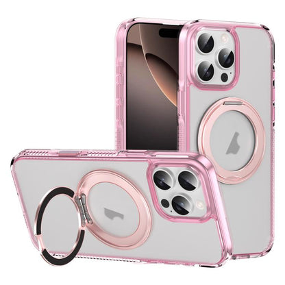 For iPhone 16 Pro Translucent Frosted MagSafe Holder Phone Case with AI Button(Pink) - iPhone 16 Pro Cases by buy2fix | Online Shopping UK | buy2fix