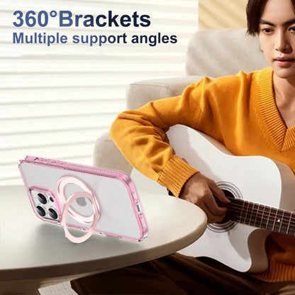 For iPhone 16 Pro Translucent Frosted MagSafe Holder Phone Case with AI Button(Pink) - iPhone 16 Pro Cases by buy2fix | Online Shopping UK | buy2fix