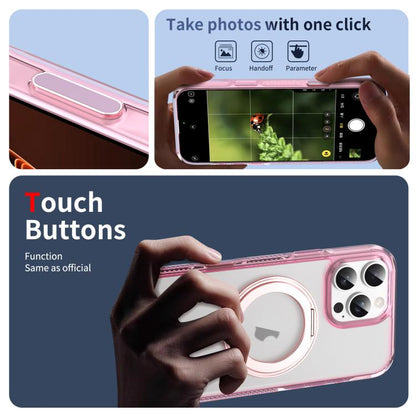 For iPhone 16 Pro Translucent Frosted MagSafe Holder Phone Case with AI Button(Pink) - iPhone 16 Pro Cases by buy2fix | Online Shopping UK | buy2fix