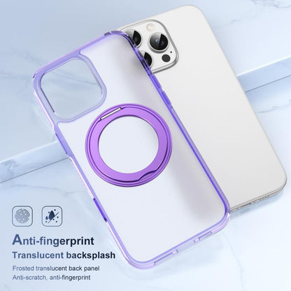 For iPhone 16 Pro Translucent Frosted MagSafe Holder Phone Case with AI Button(Purple) - iPhone 16 Pro Cases by buy2fix | Online Shopping UK | buy2fix
