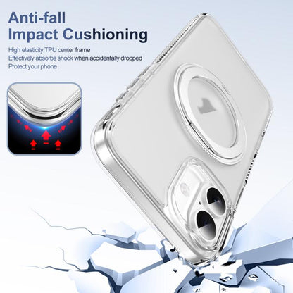 For iPhone 16 Translucent Frosted MagSafe Holder Phone Case with AI Button(Transparent) - iPhone 16 Cases by buy2fix | Online Shopping UK | buy2fix