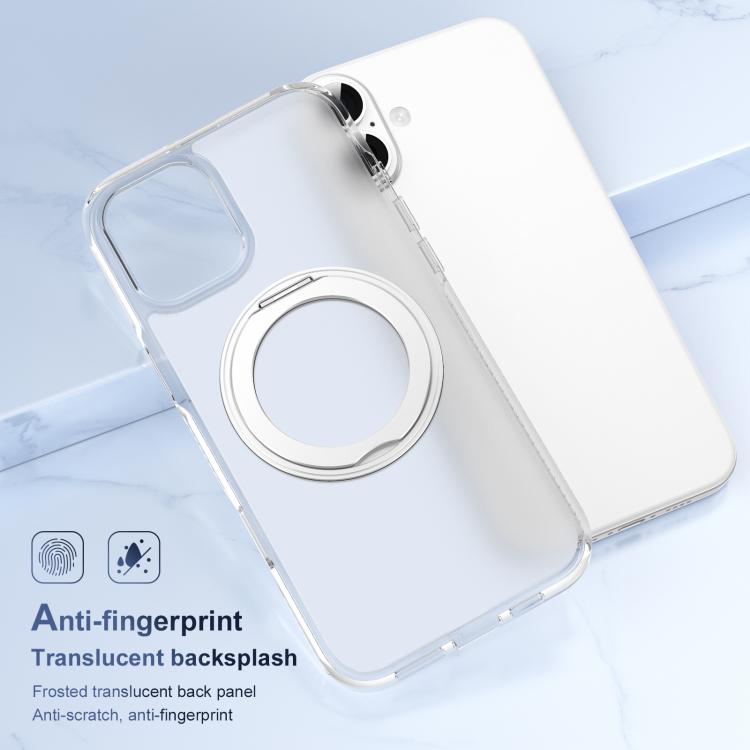 For iPhone 16 Translucent Frosted MagSafe Holder Phone Case with AI Button(Transparent) - iPhone 16 Cases by buy2fix | Online Shopping UK | buy2fix