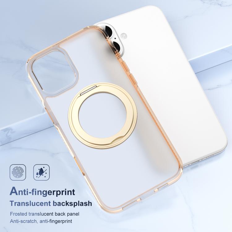 For iPhone 16 Translucent Frosted MagSafe Holder Phone Case with AI Button(Gold) - iPhone 16 Cases by buy2fix | Online Shopping UK | buy2fix