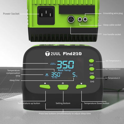 2uul FD01 Find210 60W High-Power AC Transformer Soldering Station, Plug:EU Plug - Soldering Iron Set by 2UUL | Online Shopping UK | buy2fix
