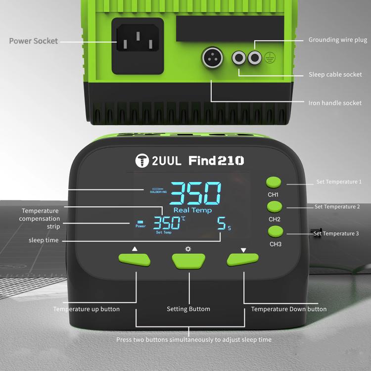 2uul FD01 Find210 60W High-Power AC Transformer Soldering Station, Plug:UK Plug - Soldering Iron Set by 2UUL | Online Shopping UK | buy2fix