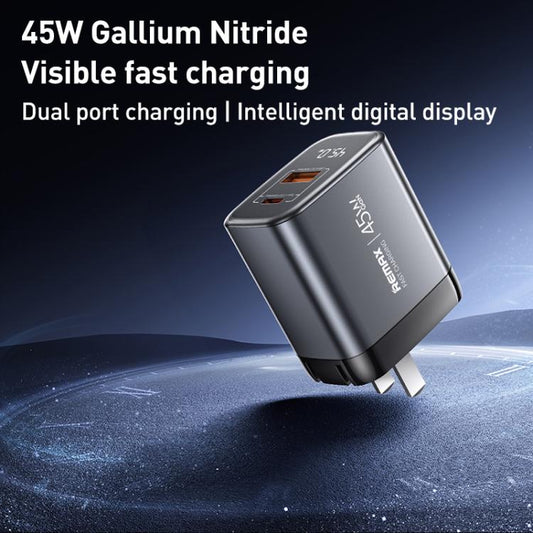 REMAX U2-AC 45W USB and Type-C GaN Digital Display Fast Charger, Specification:EU Plug - USB Charger by REMAX | Online Shopping UK | buy2fix
