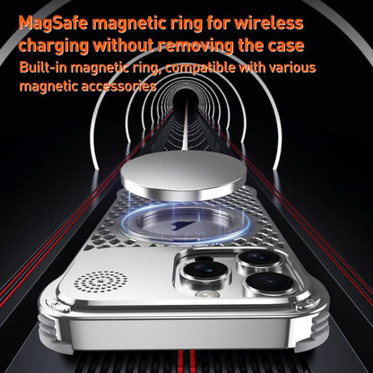 For iPhone 16 Pro Max R-JUST RJ-64 Aromatherapy Heat Dissipation MagSafe Phone Case with Stand(Black) - iPhone 16 Pro Max Cases by R-JUST | Online Shopping UK | buy2fix