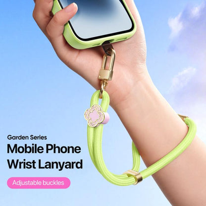 DUX DUCIS Garden Series Begonia Pattern Adjustable Short Phone Lanyard(Green Yellow) - Lanyards & Wrist Straps by DUX DUCIS | Online Shopping UK | buy2fix