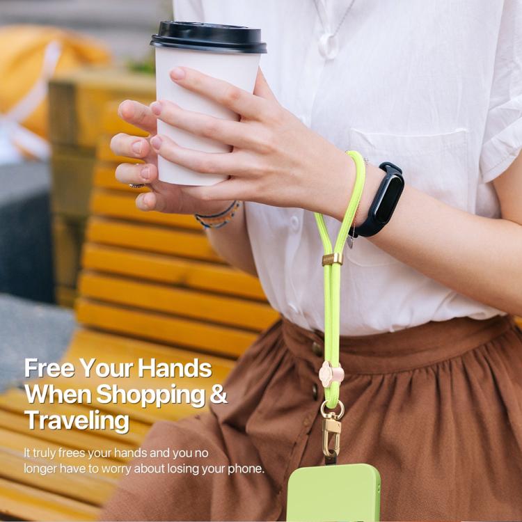 DUX DUCIS Garden Series Begonia Pattern Adjustable Short Phone Lanyard(Green Yellow) - Lanyards & Wrist Straps by DUX DUCIS | Online Shopping UK | buy2fix