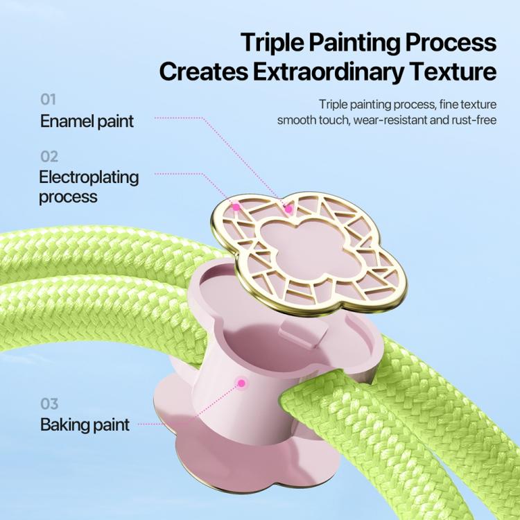 DUX DUCIS Garden Series Begonia Pattern Adjustable Short Phone Lanyard(Green Yellow) - Lanyards & Wrist Straps by DUX DUCIS | Online Shopping UK | buy2fix