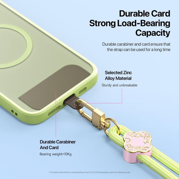 DUX DUCIS Garden Series Begonia Pattern Adjustable Short Phone Lanyard(Green Yellow) - Lanyards & Wrist Straps by DUX DUCIS | Online Shopping UK | buy2fix