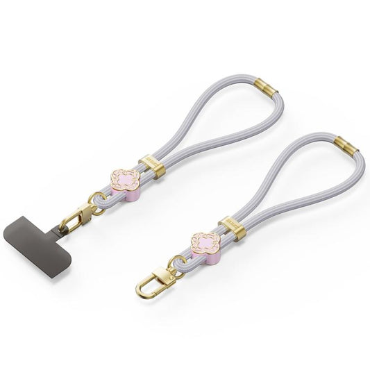 DUX DUCIS Garden Series Begonia Pattern Adjustable Short Phone Lanyard(Grey) - Lanyards & Wrist Straps by DUX DUCIS | Online Shopping UK | buy2fix