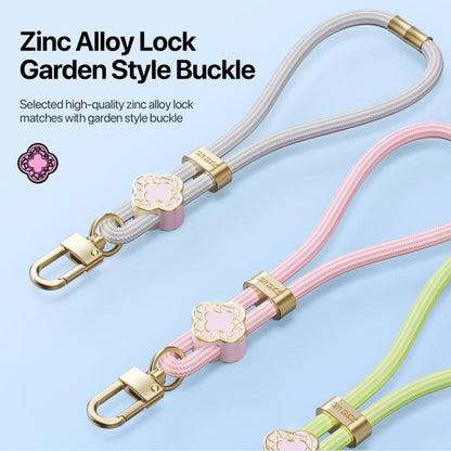 DUX DUCIS Garden Series Begonia Pattern Adjustable Short Phone Lanyard(Grey) - Lanyards & Wrist Straps by DUX DUCIS | Online Shopping UK | buy2fix