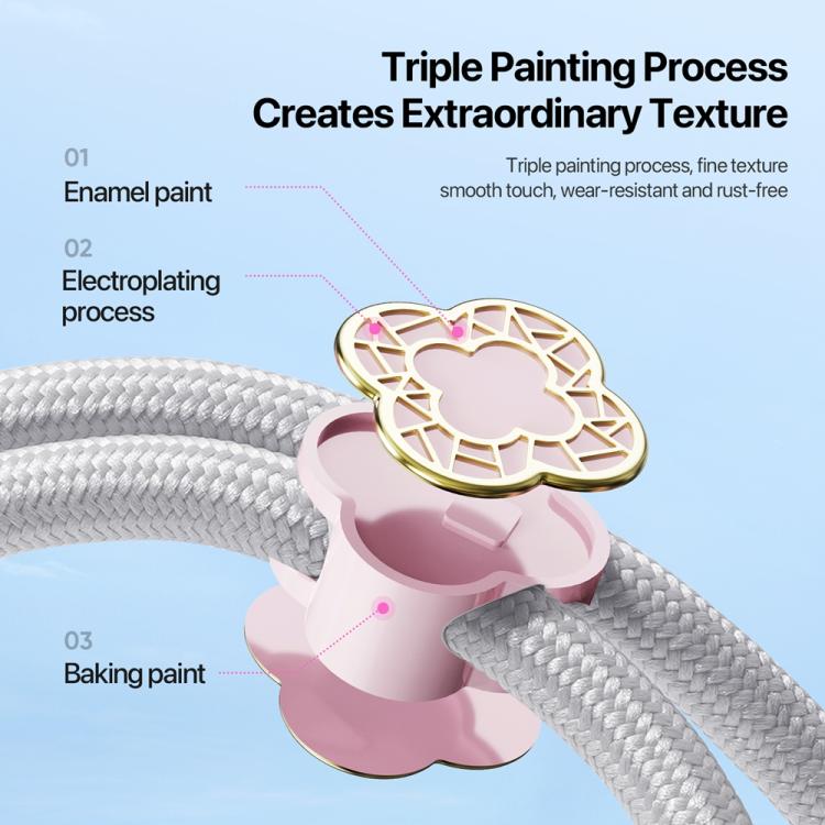 DUX DUCIS Garden Series Begonia Pattern Adjustable Short Phone Lanyard(Grey) - Lanyards & Wrist Straps by DUX DUCIS | Online Shopping UK | buy2fix