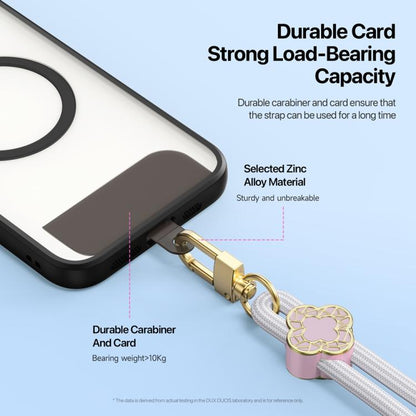 DUX DUCIS Garden Series Begonia Pattern Adjustable Short Phone Lanyard(Grey) - Lanyards & Wrist Straps by DUX DUCIS | Online Shopping UK | buy2fix